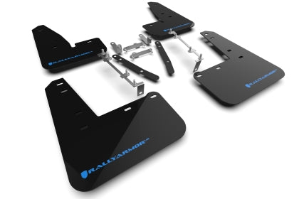 Rally Armor UR Black Mud Flaps with Light Blue Logo for 2023+ Toyota GR Corolla