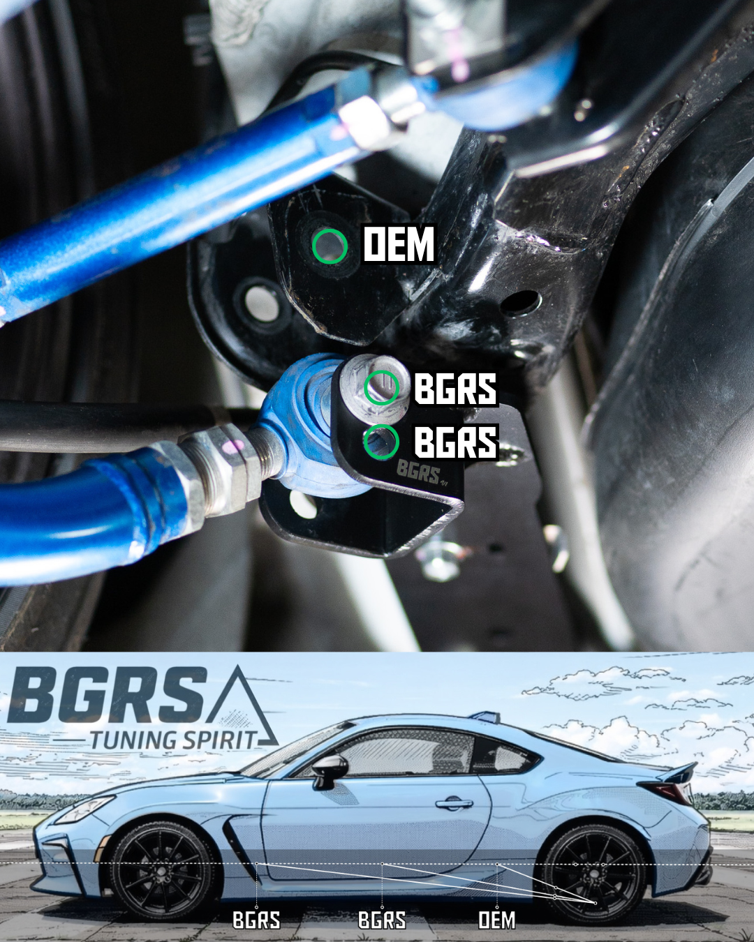 BGRS Anti Squat Traction Bracket for 2013+ FRS/BRZ/86 & 2022+ GR86