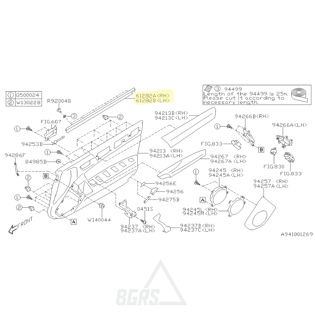Genuine Subaru OEM Door Window Belt Weatherstrip for 2013-2021 Subaru BRZ/Scion FR-S/Toyota 86