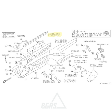 Genuine Subaru OEM Door Window Belt Weatherstrip for 2013-2021 Subaru BRZ/Scion FR-S/Toyota 86