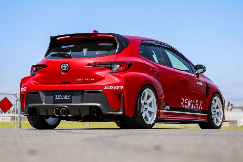 REMARK Elite Spec Resonated Dual Center Exit Cat-Back Exhaust - Burnt Stainless Steel Tips 2023+ Toyota GR Corolla