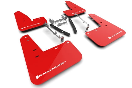 Rally Armor UR Red Mud Flaps with White Logo for 2023+ Toyota GR Corolla