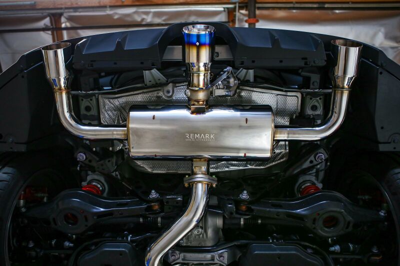 REMARK Elite Spec Stainless Steel Triple Tip Cat-Back Exhaust - Polished Outer & Burnt Titanium Center Tips - 2023+ Toyota GR Corolla