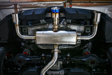 REMARK Elite Spec Stainless Steel Triple Tip Cat-Back Exhaust - Polished Outer & Burnt Titanium Center Tips - 2023+ Toyota GR Corolla