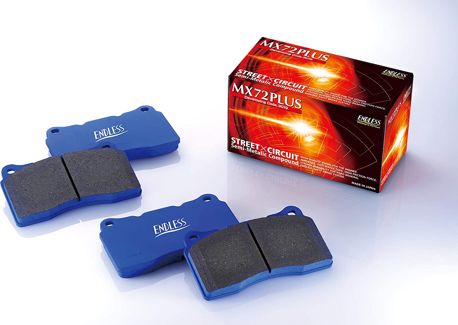 Endless MX72 PLUS Circuit-Evolved Ceramic Carbon Front & Rear Brake Pad Set - 1983-1987 Toyota Corolla Levin / Sprinter Trueno AE86