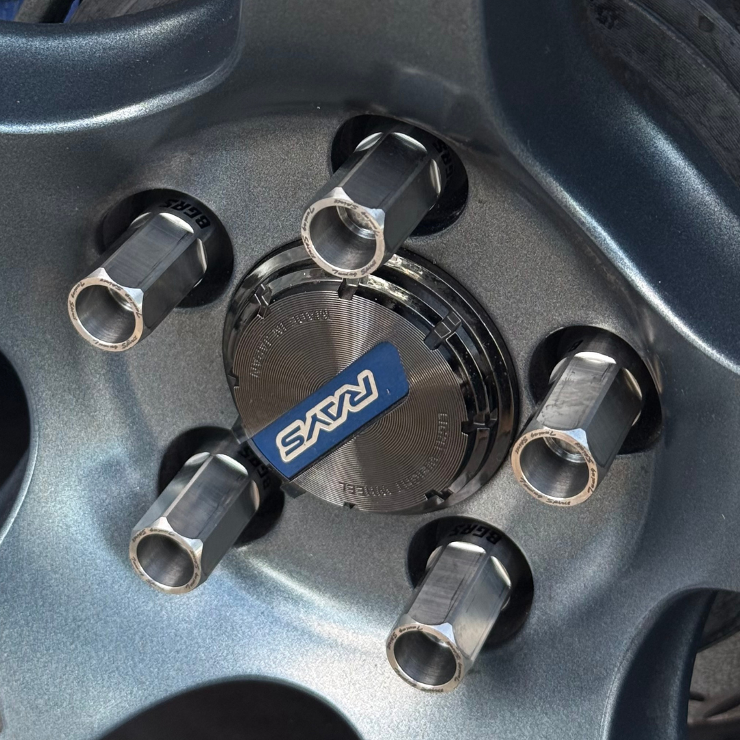 BGRS Titanium M12x1.5 Lug Nuts for 2013+ FRS/BRZ/86 & 2022+ GR86 - Raw Finish