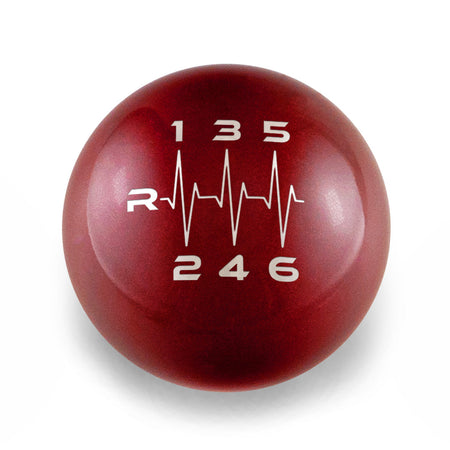 Billetworkz Weighted Shift Knob 6-Speed Heartbeat Engraving for Toyota GR Corolla / Corolla Hatch - Candy Red