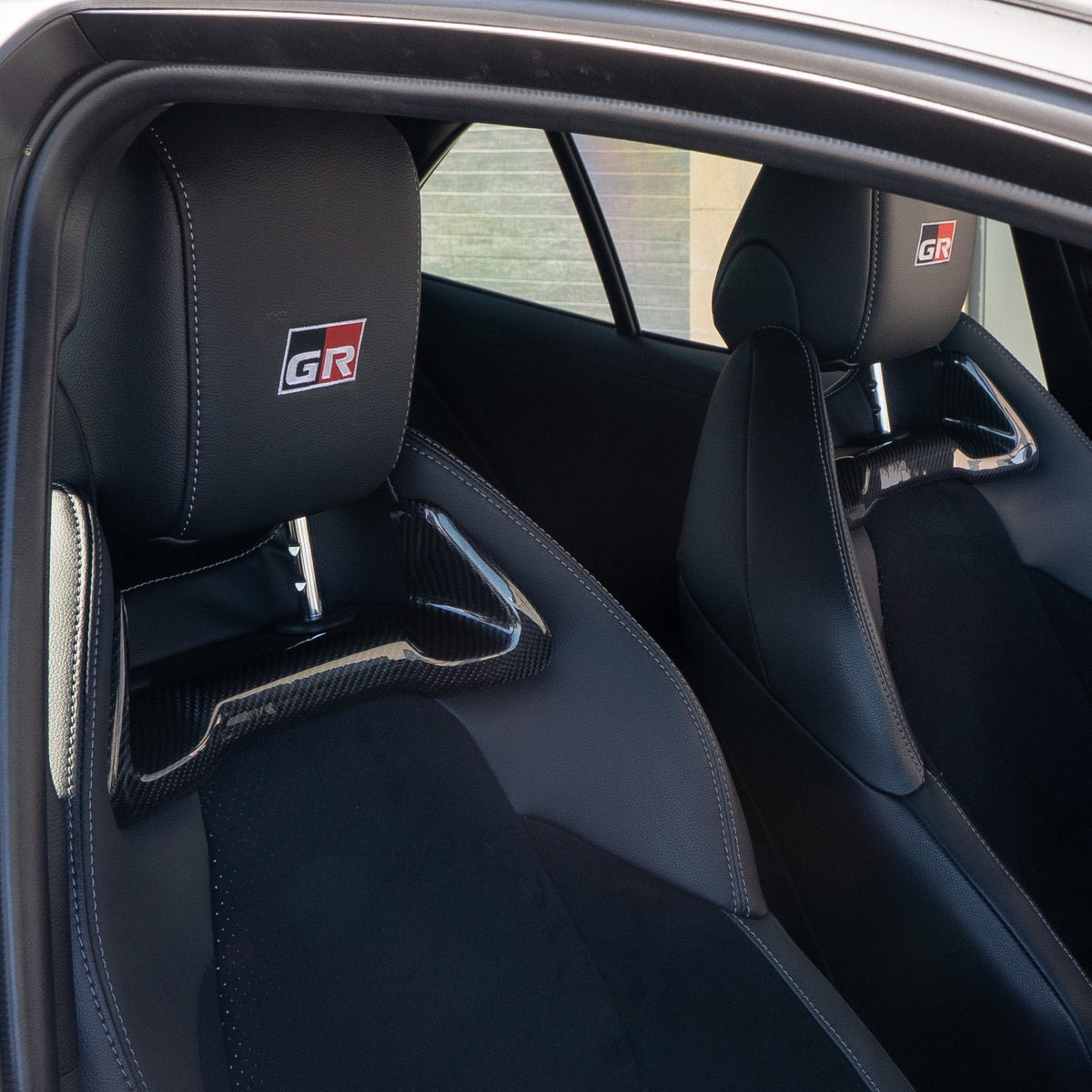 Driven.Media Carbon Fiber Front Seat Headrest Trim - 2023+ Toyota GR Corolla