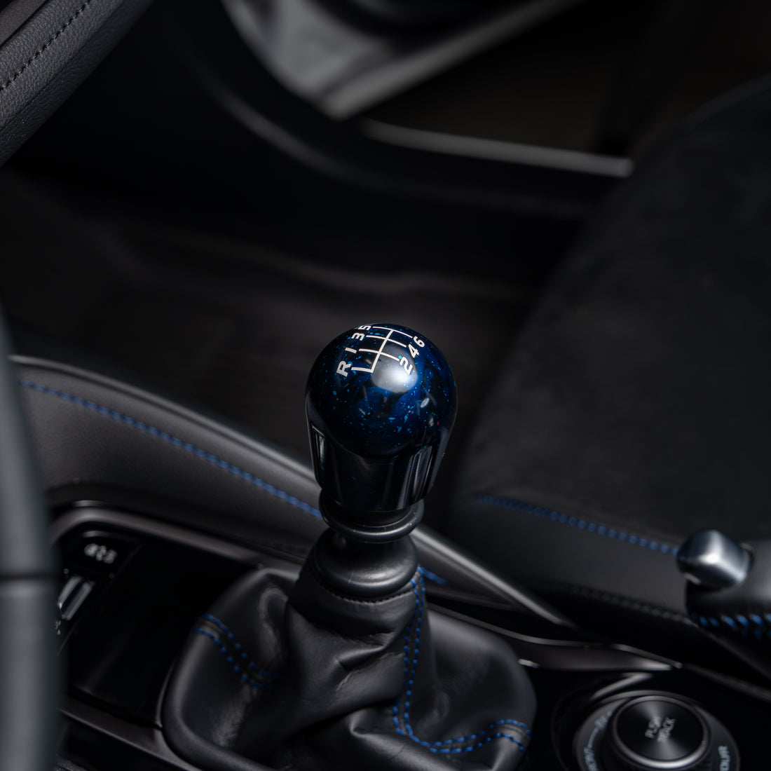 GR_Corolla_Shift_Knob_In_Car_Blue_Cosmic_Short_Teardrop_2