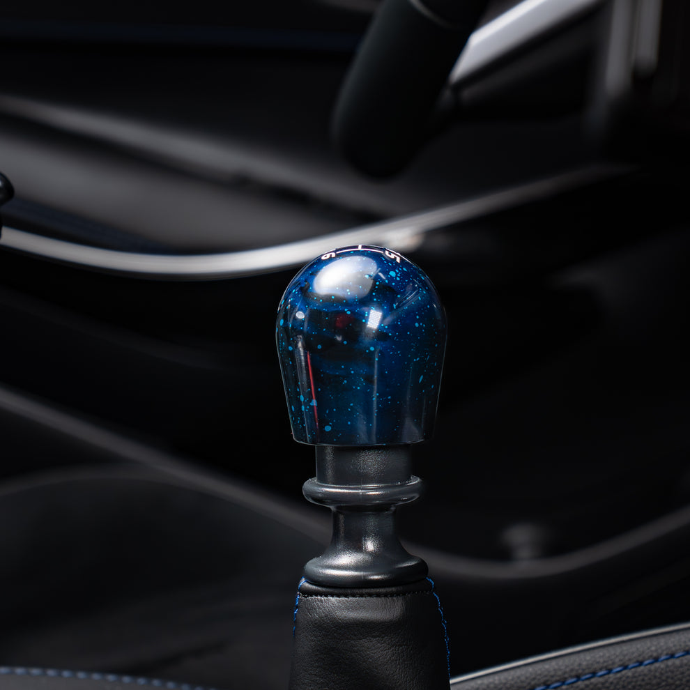 GR_Corolla_Shift_Knob_In_Car_Blue_Cosmic_Short_Teardrop