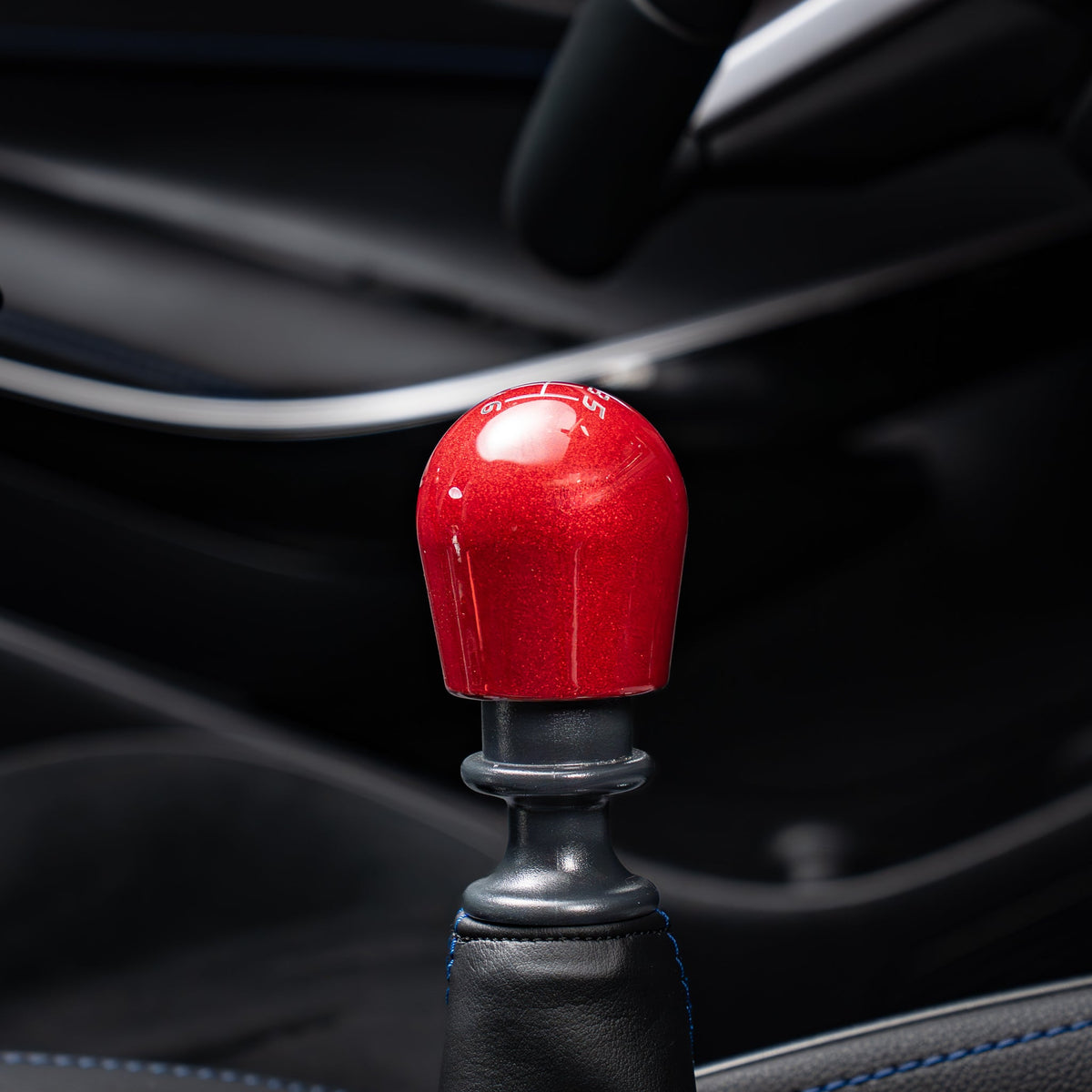 Short Teardrop Candy Red - installed in car