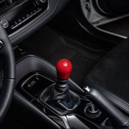 Billetworkz Weighted Shift Knob 6-Speed Velocity Engraving for 2023+ Toyota GR Corolla
Gloss Red - installed in car