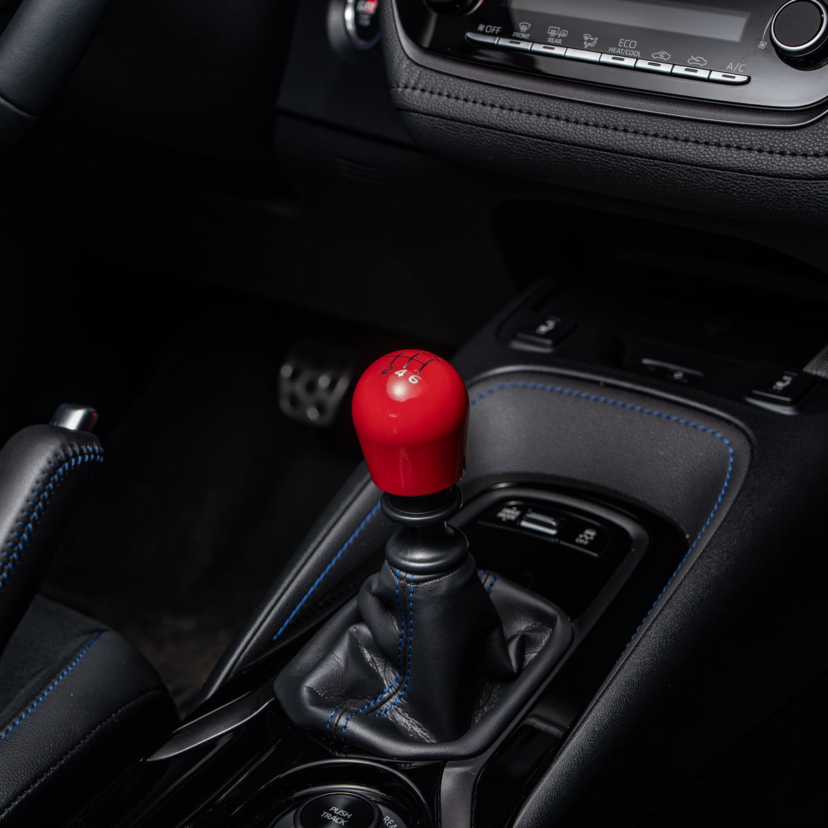 Billetworkz Weighted Shift Knob 6-Speed Velocity Engraving for 2023+ Toyota GR Corolla
Gloss Red - installed in car