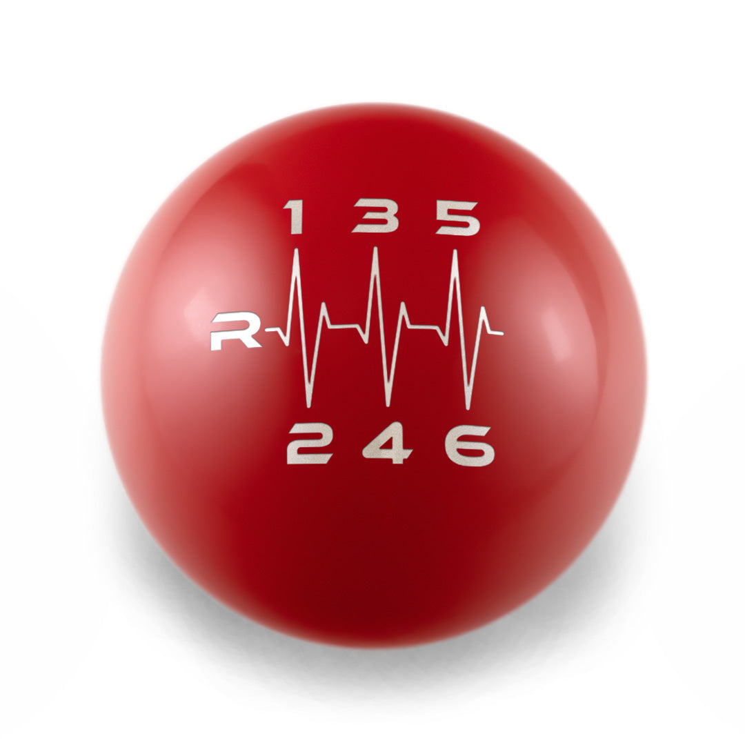 Billetworkz Weighted Shift Knob 6-Speed Heartbeat Engraving for Toyota GR Corolla / Corolla Hatch - Gloss Red