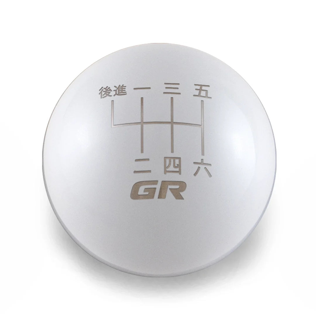 Billetworkz Weighted Shift Knob 6-Speed Japanese GR Engraving for 2023+ Toyota GR Corolla - Gloss White / Chonk