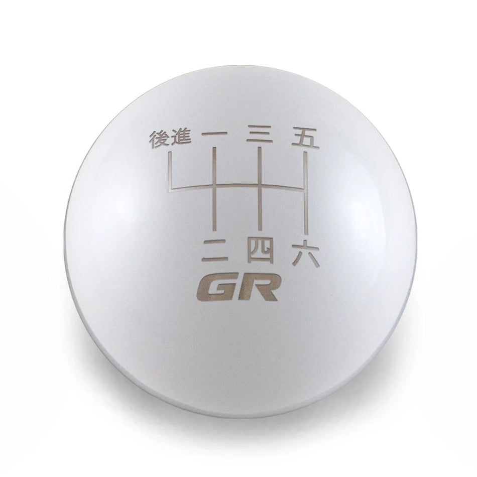 Billetworkz Weighted Shift Knob 6-Speed Japanese GR Engraving for 2023+ Toyota GR Corolla - Gloss White / Chonk