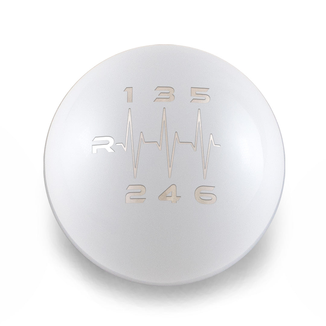Billetworkz Weighted Shift Knob 6-Speed Heartbeat Engraving for Toyota GR Corolla / Corolla Hatch - Gloss White