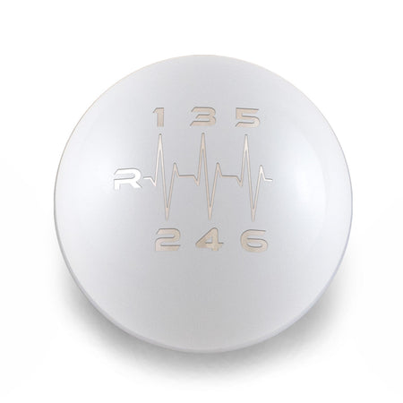 Billetworkz Weighted Shift Knob 6-Speed Heartbeat Engraving for Toyota GR Corolla / Corolla Hatch - Gloss White