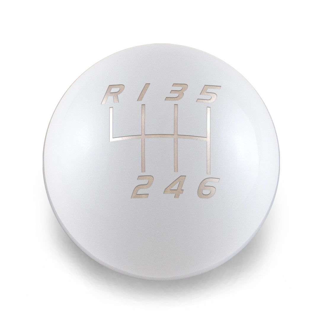 Billetworkz Weighted Shift Knob 6-Speed Velocity Engraving for 2023+ Toyota GR Corolla - Gloss White / Chonk