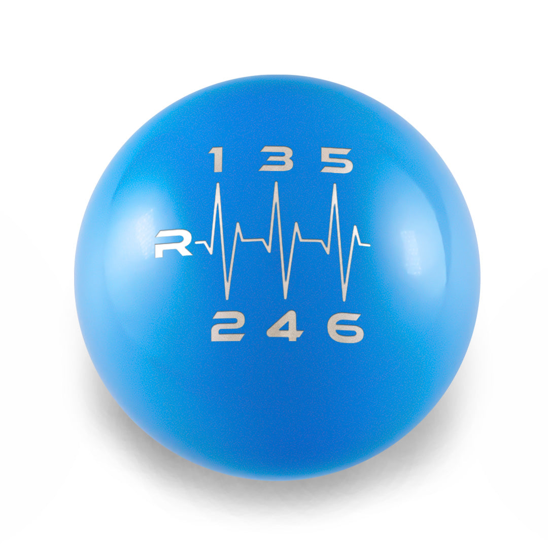Billetworkz Weighted Shift Knob 6-Speed Heartbeat Engraving for Toyota GR Corolla / Corolla Hatch - Hyper Blue