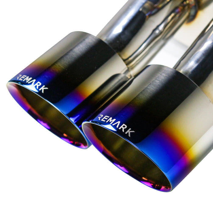 REMARK Elite Spec Resonated Dual Center Exit Cat-Back Exhaust - Burnt Stainless Steel Tips 2023+ Toyota GR Corolla