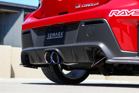 REMARK Elite Spec Resonated Dual Center Exit Cat-Back Exhaust - Burnt Stainless Steel Tips 2023+ Toyota GR Corolla