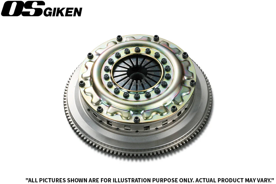 OS Giken SXE10 Dampened Twin Plate Clutch Kit - Pressed Steel Cover W/ Flywheel Bolts