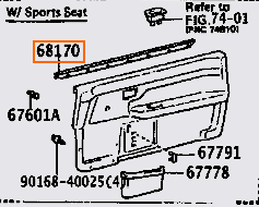 Toyota OEM AE86 Front Door Glass Weatherstrip