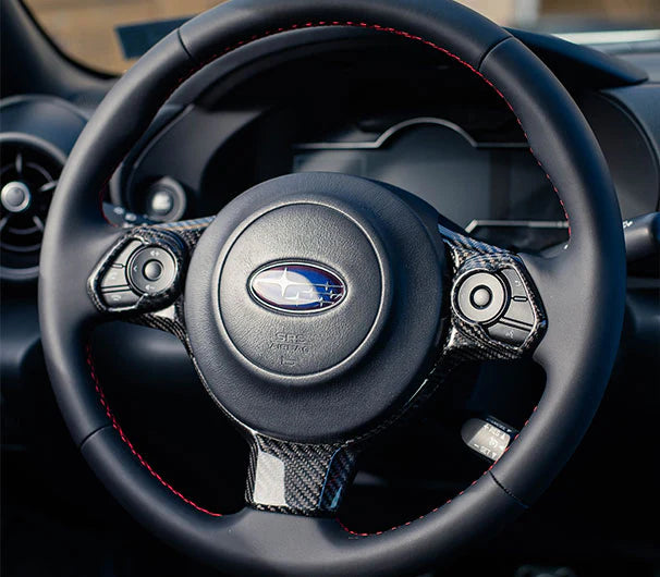 OLM LE Dry Carbon Fiber Steering Wheel Covers - 2017-2024 Subaru BRZ / Toyota GR86