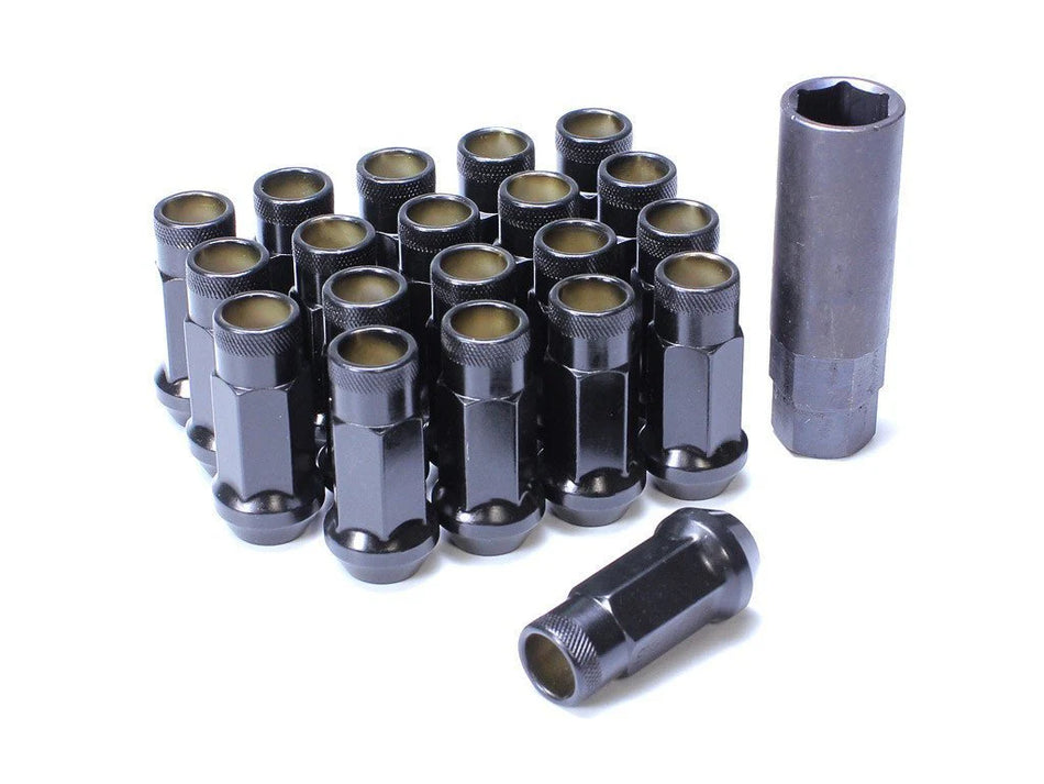 Muteki SR48 Black 12x1.50 Lug Nuts Open Ended 20Lugs & Adapter Key