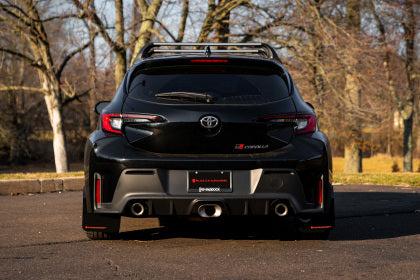 Rally Armor UR Black Mud Flaps with Light Blue Logo for 2023+ Toyota GR Corolla 